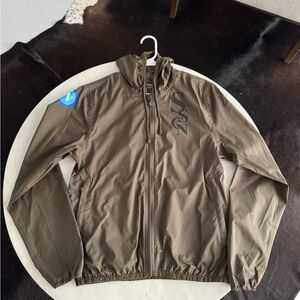 Kappa Calcio Napoli Men's Khaki Windbreaker Rain Jacket - Soccer Running Hoodie